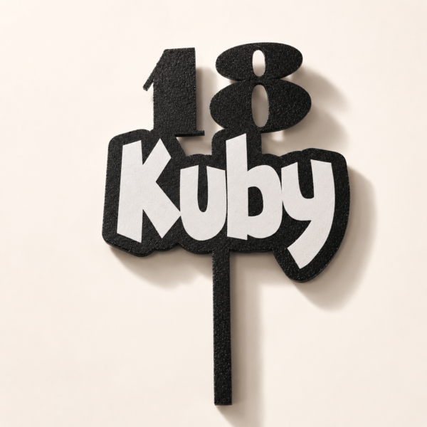 18 imię Personalizowany topper 3D na urodziny z dowolną liczbą, imieniem i kolorem napisu, dekoracja do tortu urodzinowego.