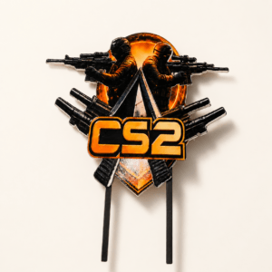 Topper na tort CS2 3D z motywem gracza FPS i napisem CS2