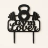 topper-na-tort-gym-lover-czarny-premium Topper na tort gym lover 3D z kettlebell, sercem i hantlami