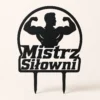 Topper na tort mistrz siłowni 3D z sylwetką kulturysty