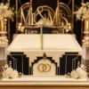 Topper na tort nowoczesny napis Mr & Mrs 3D – ślubny