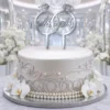 Topper na tort obrączki Mr & Mrs 3D/Plexi na wesele