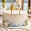 topper-na-tort-slubny-para-mloda-wedkarz-but-na-torcie-zlote-lustro-toppery3d Topper na tort para młoda z wędkarzem 3D / plexi