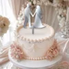 topper-na-tort-slubny-para-mloda-za-rece-na-torcie-srebrne-lustro-toppery3d Topper na tort para młoda trzymająca się za ręce 3D