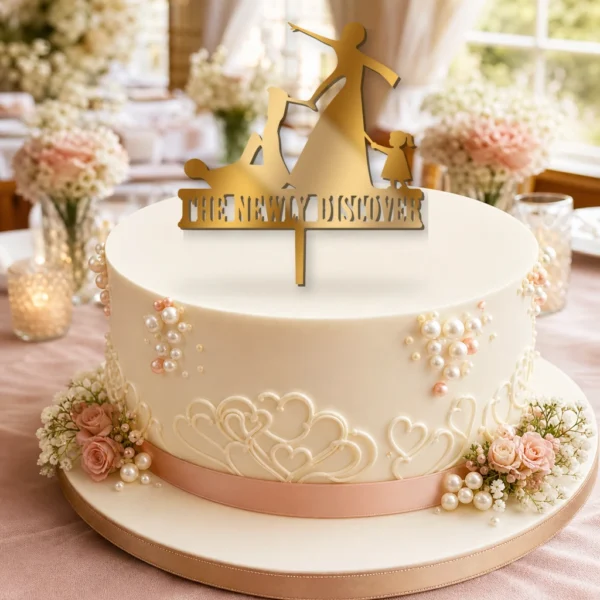Topper na tort humorystyczna para z dzieckiem 3D