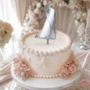 topper-na-tort-slubny-romantyczny-pocalunek-na-torcie-srebrne-lustro-toppery3d Topper na tort romantyczny pocałunek pary młodej 3D