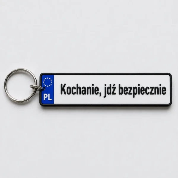 Brelok Kochanie jedź bezpiecznie Personalizowany brelok tablica rejestracyjna Kochanie jedź bezpiecznie