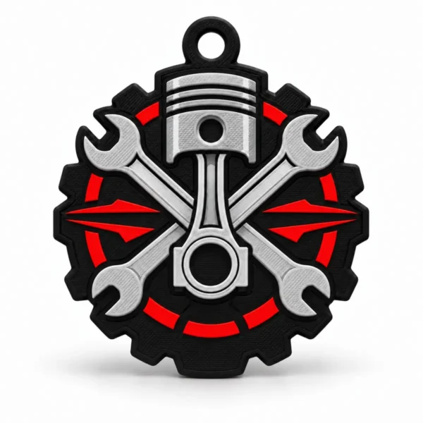 Brelok 3D Mechanik Brelok 3D Mechanik z kluczami i tłokiem