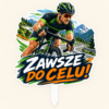 Topper graficzny na Dzień Chłopaka z kolarzem i napisem Zawsze do celu