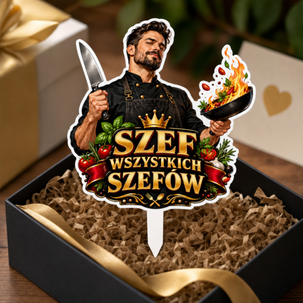 Topper graficzny na Dzień Chłopaka – Szef wszystkich szefów topper graficzny na Dzień Chłopaka jako prezent